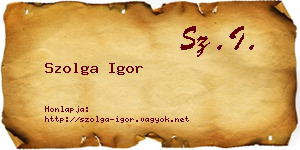 Szolga Igor névjegykártya
